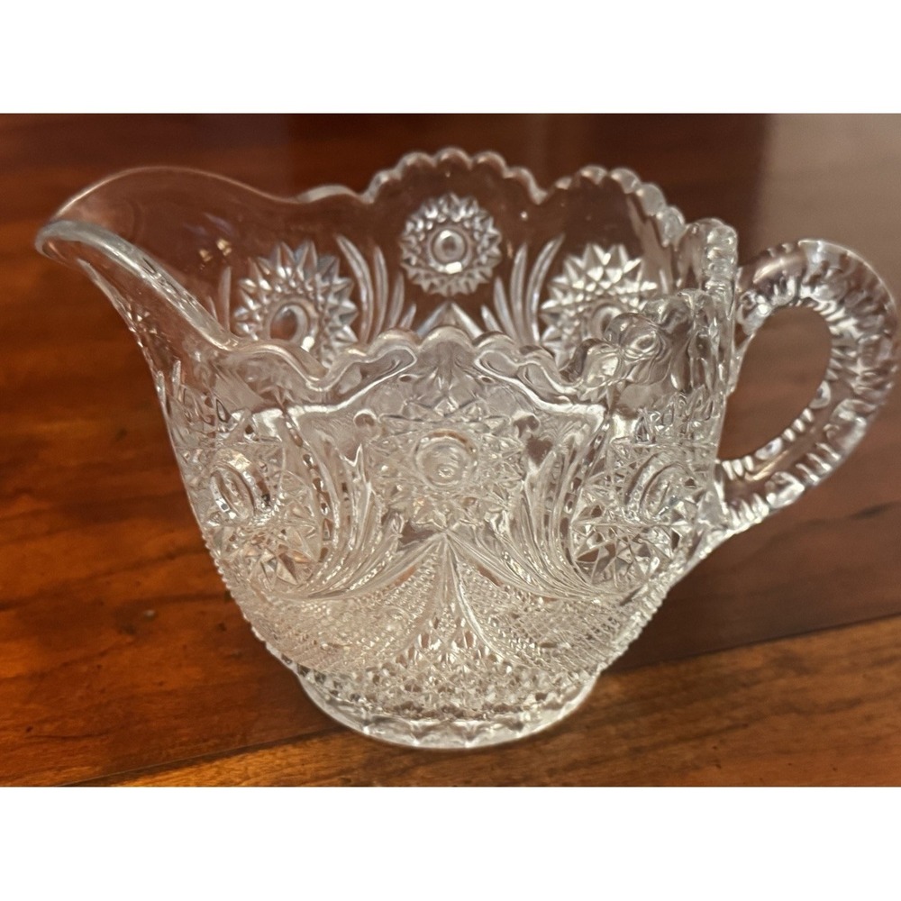 Early American Pressed Glass Creamer Pitcher
